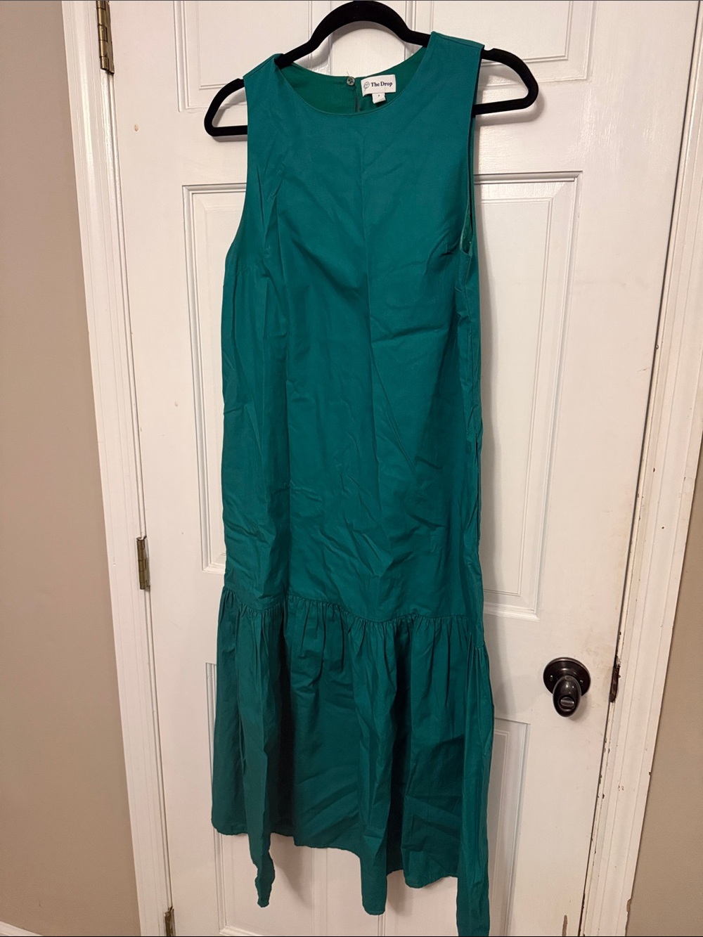 The Drop Teal Sleeveless Maxi Dress with Ruffle Hem
